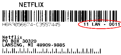 Netflix Shipping Label