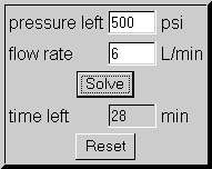 O2 remaining in e-cylinder calculator